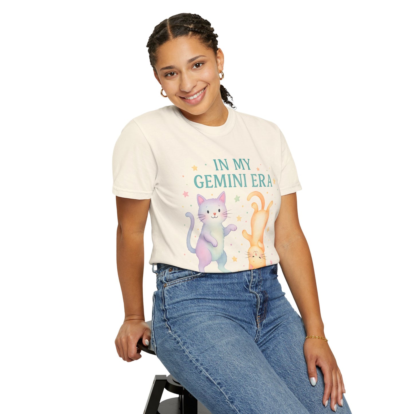 In My Gemini Era Tee β Playful Funny Cats Zodiac Shirt