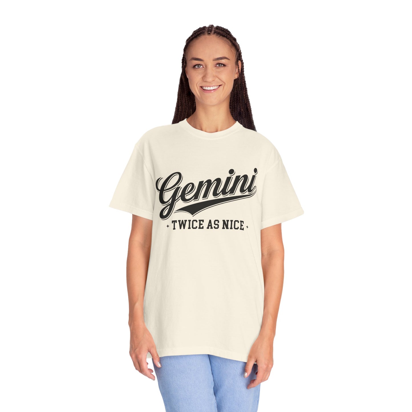 Gemini “Twice As Nice” Zodiac- Retro Astrology Tee - Unisex Graphic Shirt