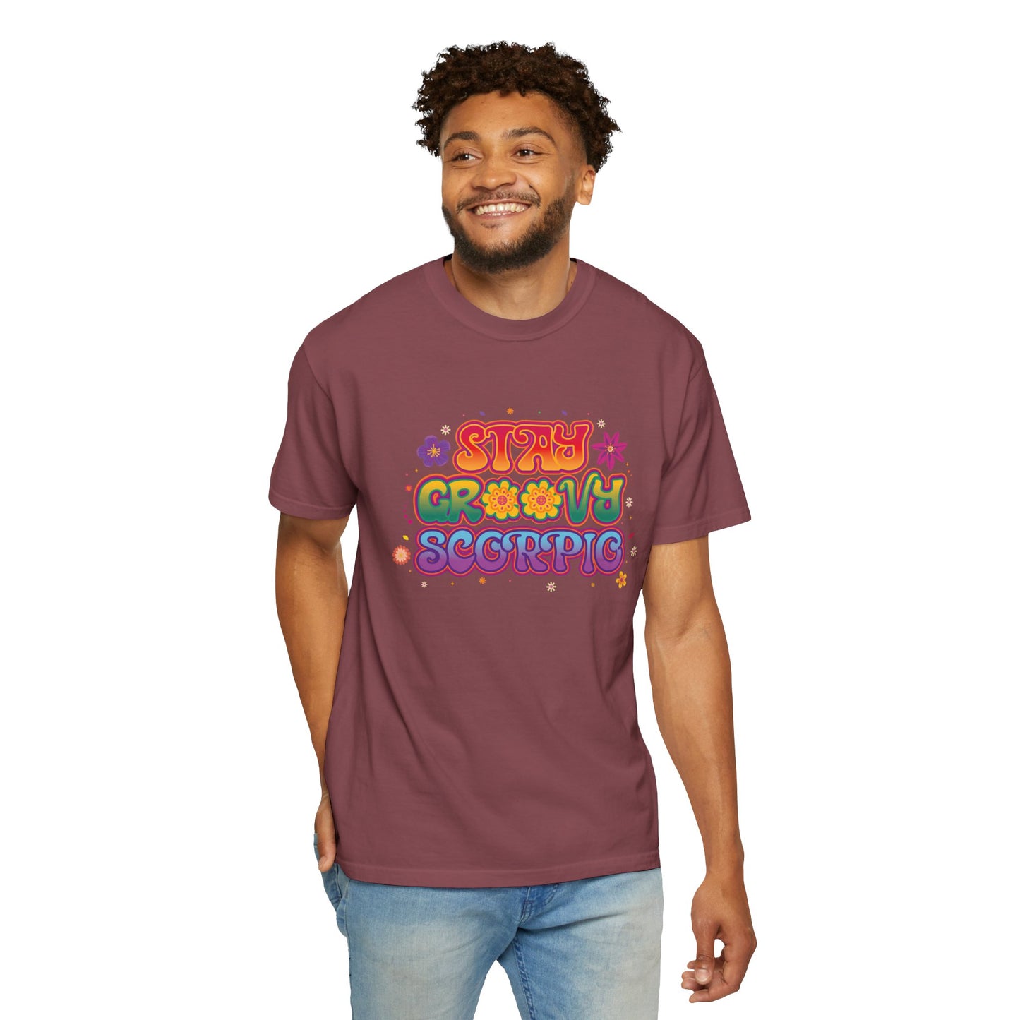 Stay Groovy Scorpio Tee β Groovy Flower Power Zodiac Shirt