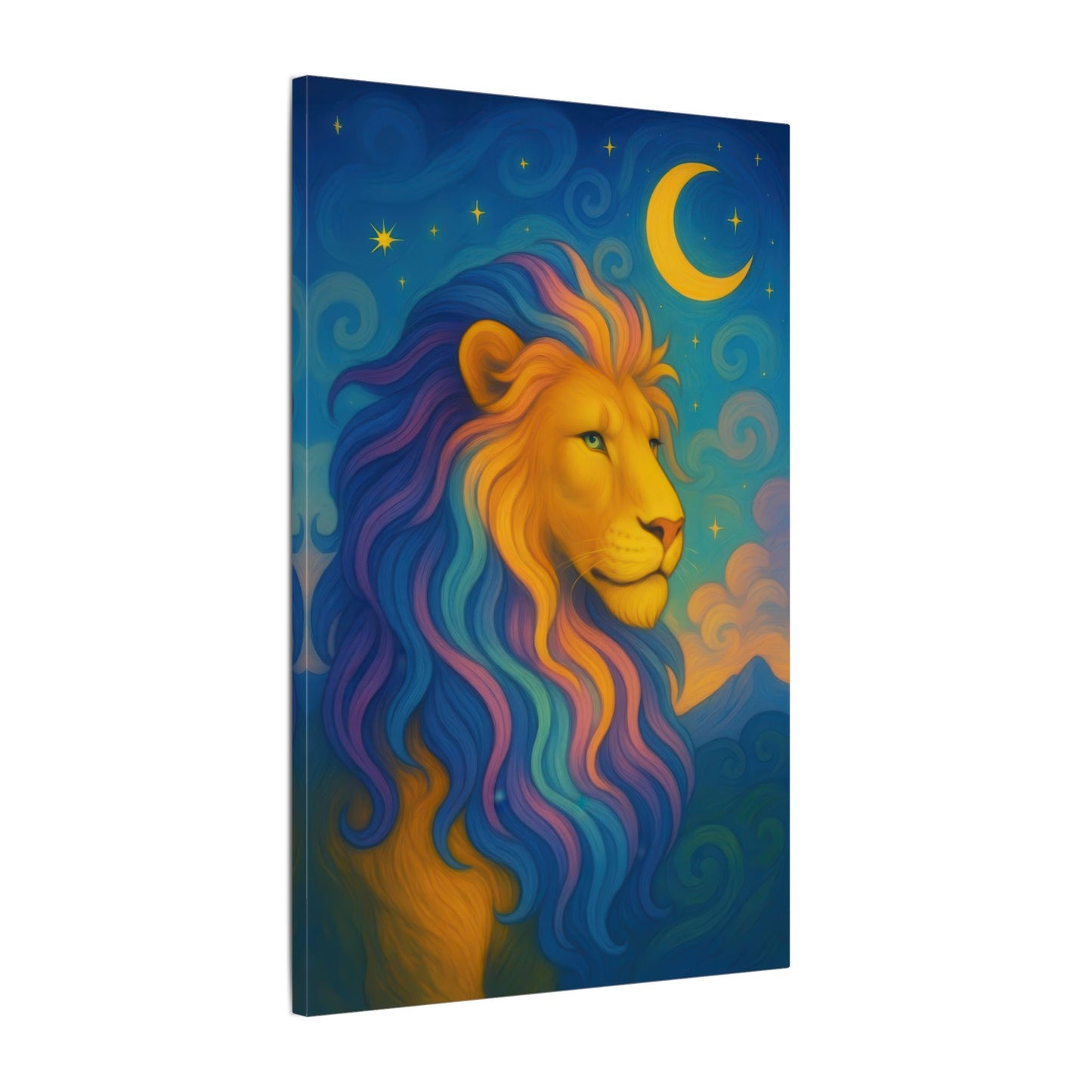 Moonlit Majesty – Luminous Lion Wall Art (Leo Inspired)