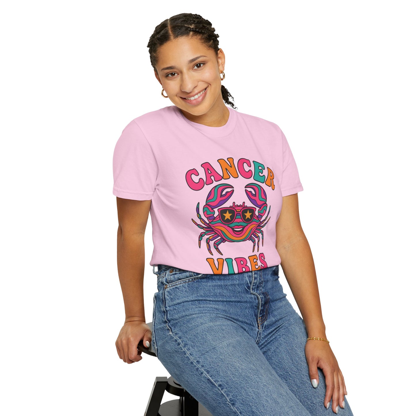 Cancer Vibes Tee – Colorful Retro Zodiac Shirt