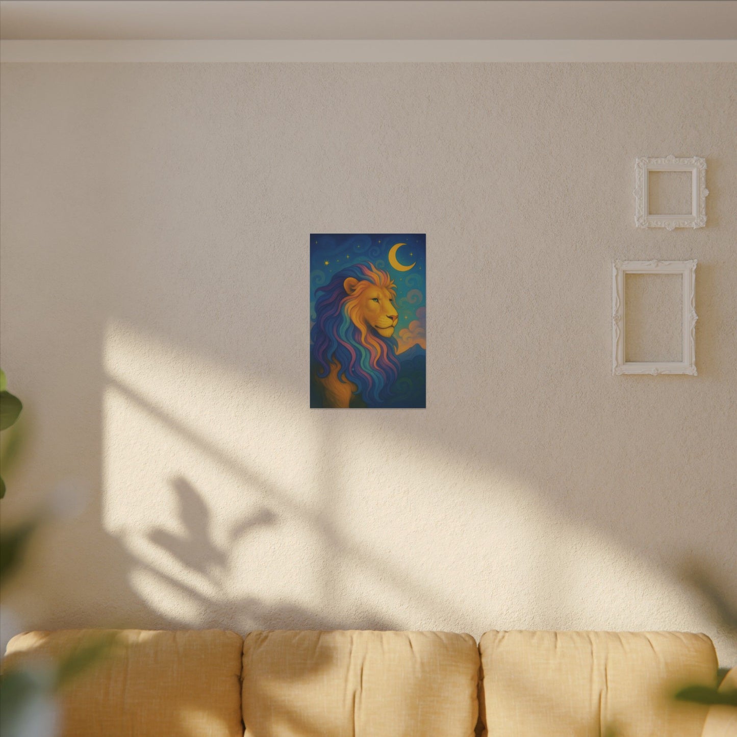 Moonlit Majesty – Luminous Lion Wall Art (Leo Inspired)