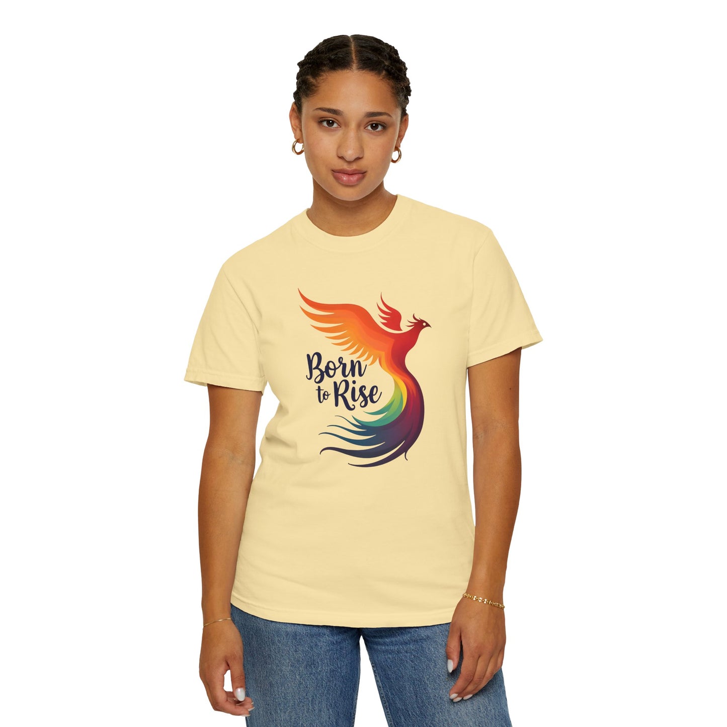 Born to Rise - Colorful Phoenix Affirmation Empowerment Tee