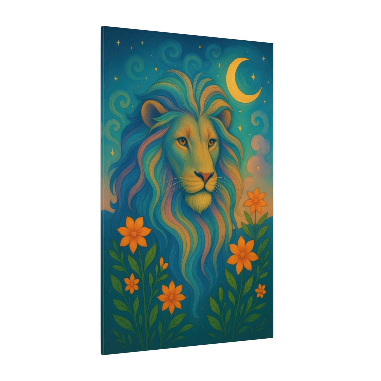 Starlit Lion – Regal Radiance Wall Art (Leo Inspired)