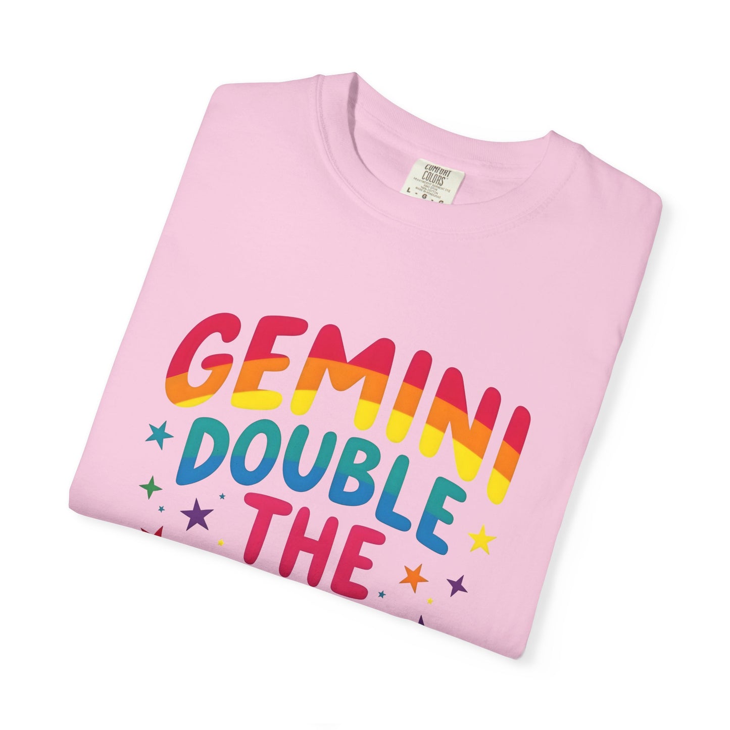 Gemini Double the Fun β Colorful Zodiac Shirt