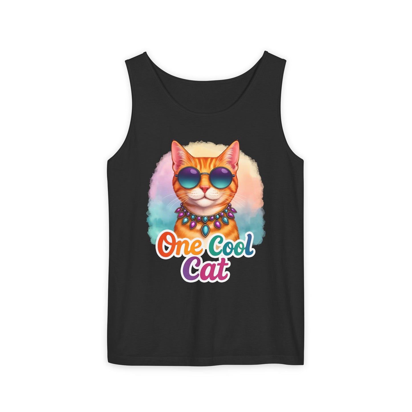 One Cool Cat – Colorful Retro Sassy Cat Tank (Unisex)