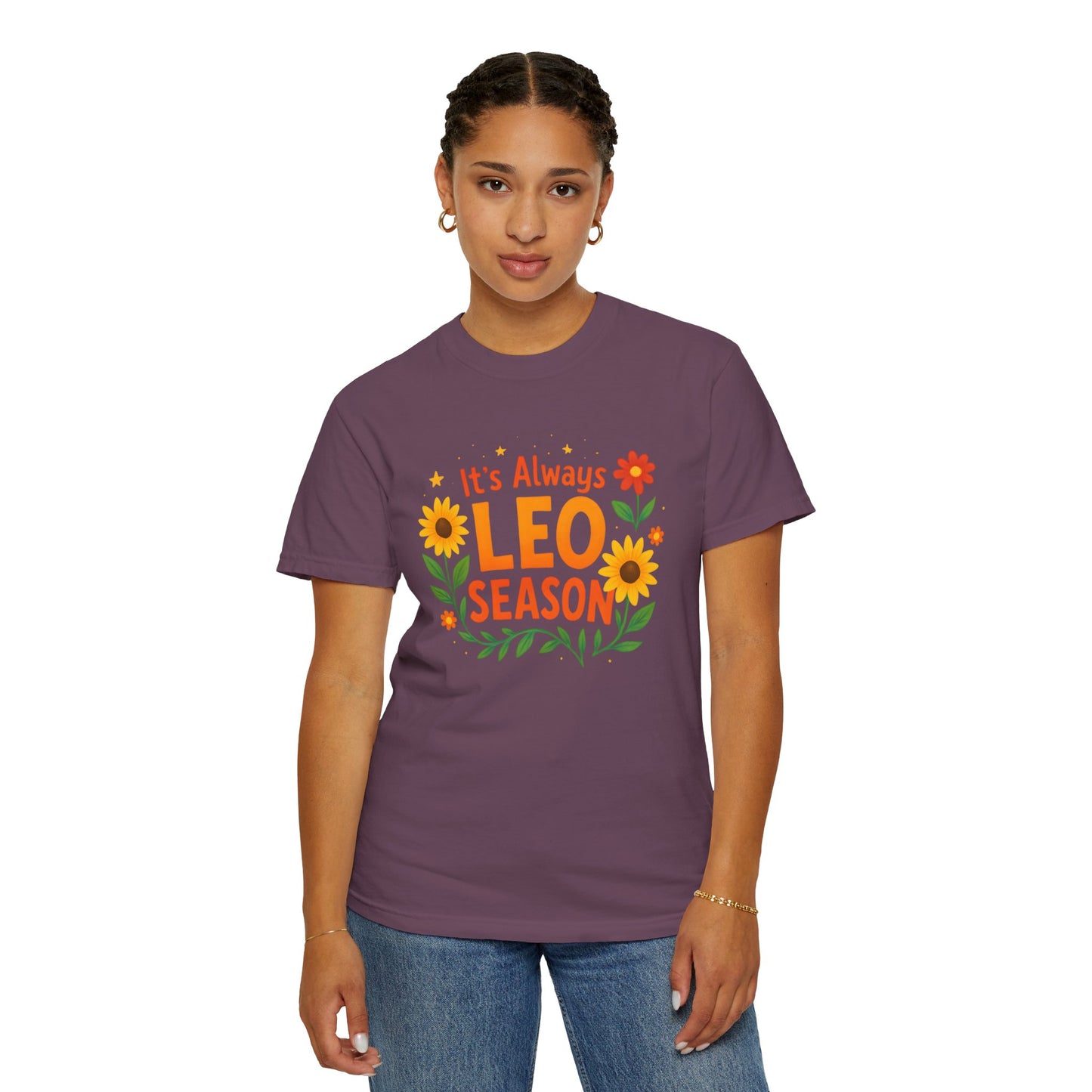 It’s Always Leo Season – Colorful Sunflower Aesthetic Tee