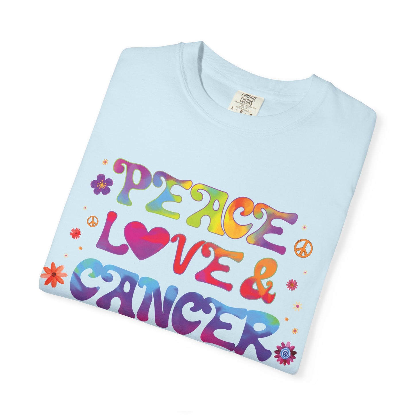 Peace Love & Cancer – Groovy Zodiac Retro Tee