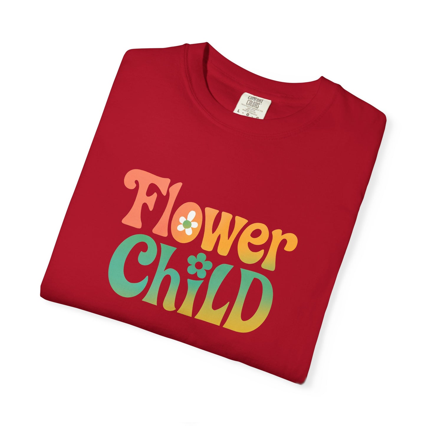 Flower Child Retro Colorful Tee – Groovy 70s Comfort Colors Shirt