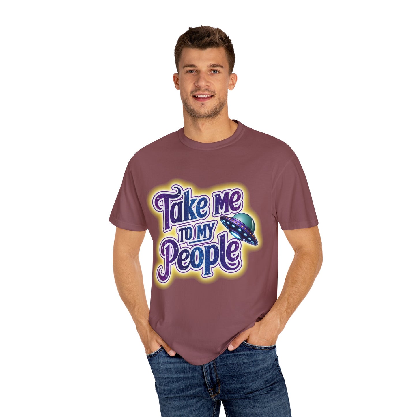 Take Me To My People Tee – Funny Retro UFO Shirt