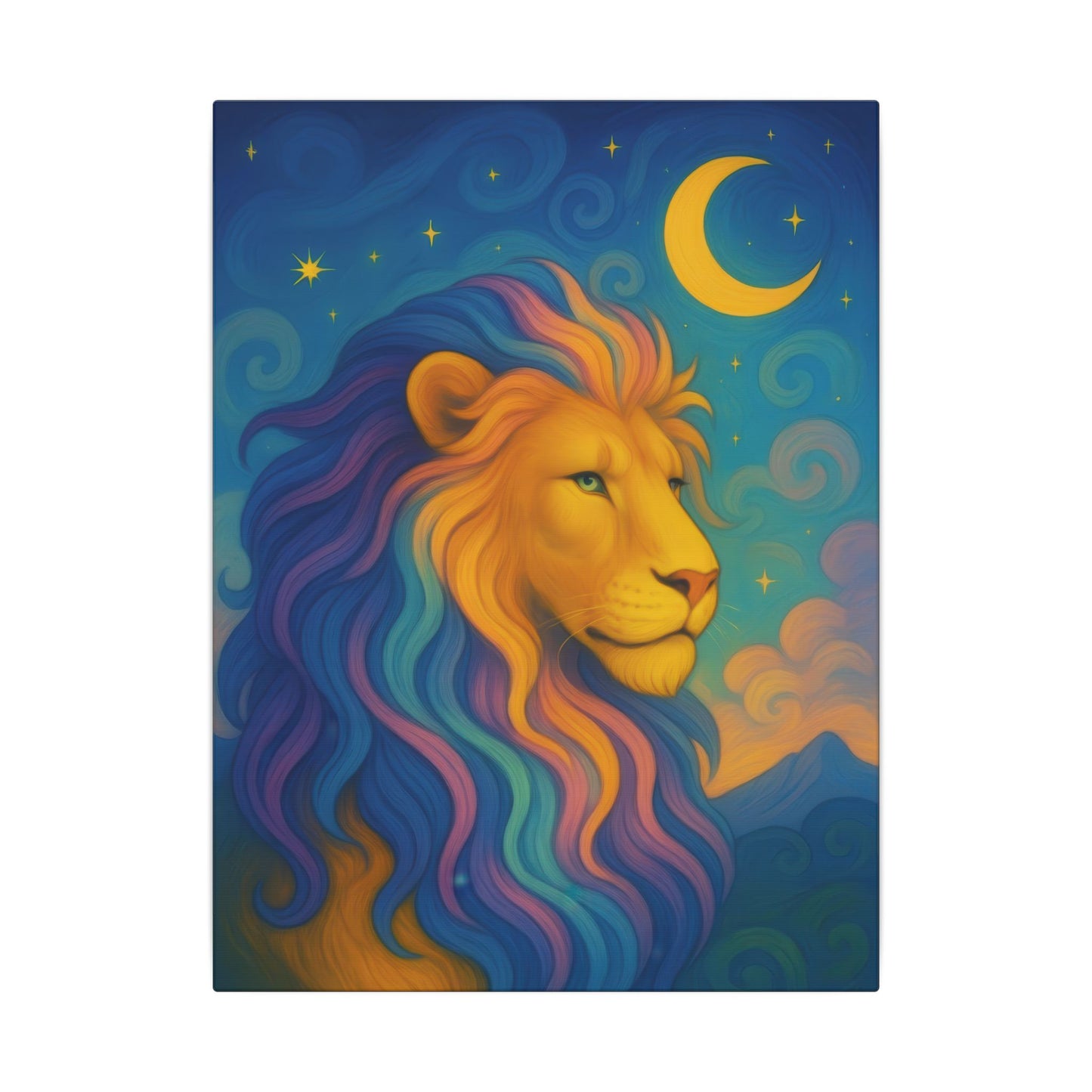Moonlit Majesty – Luminous Lion Wall Art (Leo Inspired)