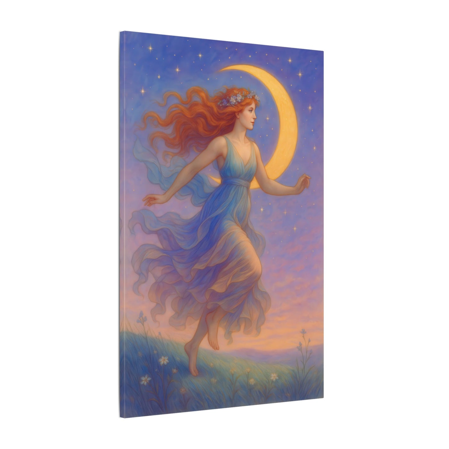 Free Spirit of the Moon – Celestial Goddess Wall Art (Art Nouveau inspired)
