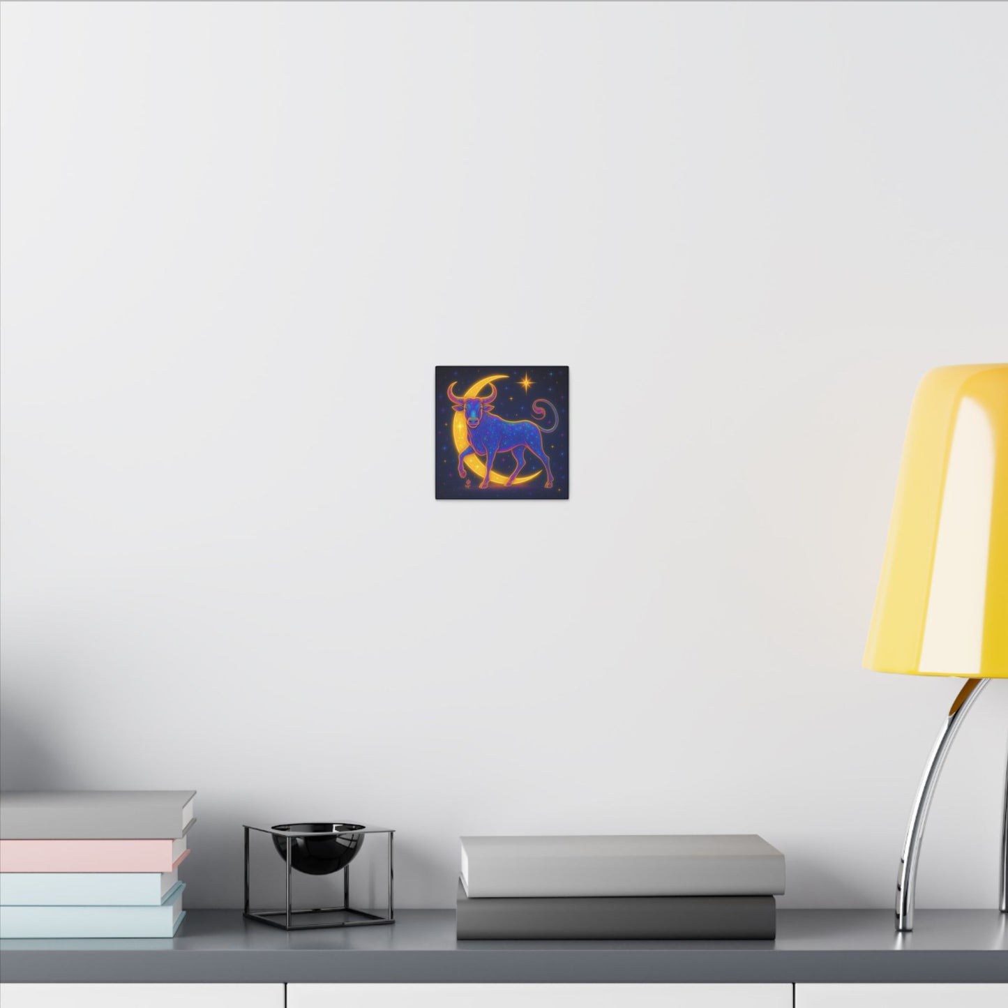 Radiant Rainbow Bull – Celestial Wall Art (Taurus Inspired)