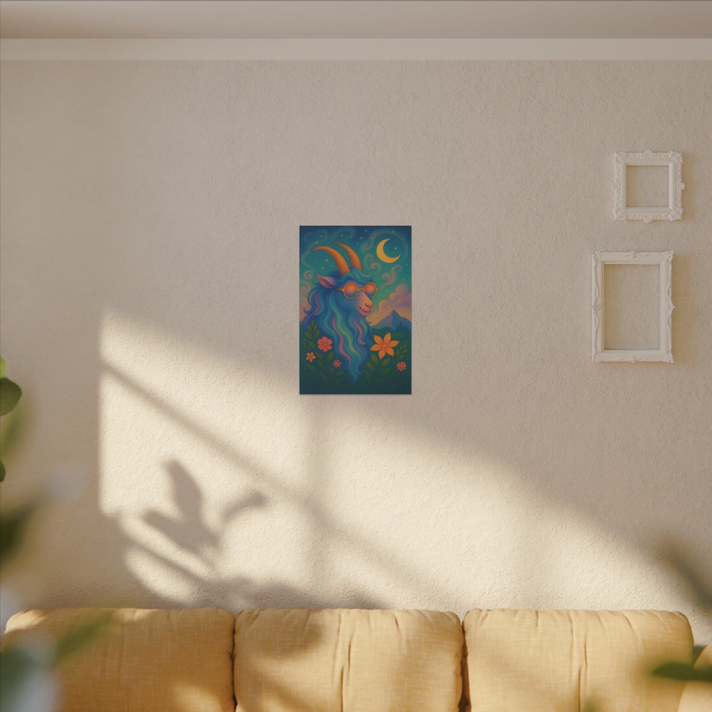 Capricorn Dreams – Radiant Retro Goat Wall Art