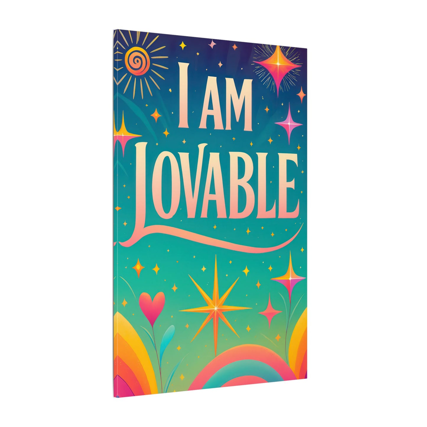 I AM LOVABLE - Colorful Affirmation Wall Art