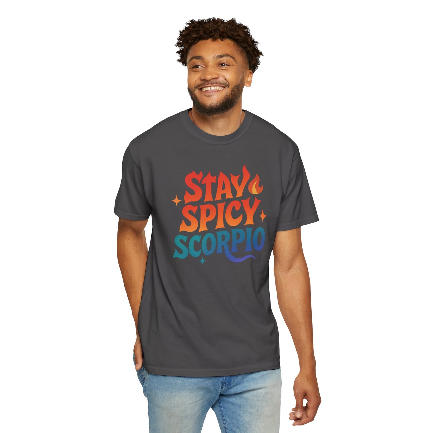 Stay Spicy Scorpio Tee – Colorful Zodiac Shirt