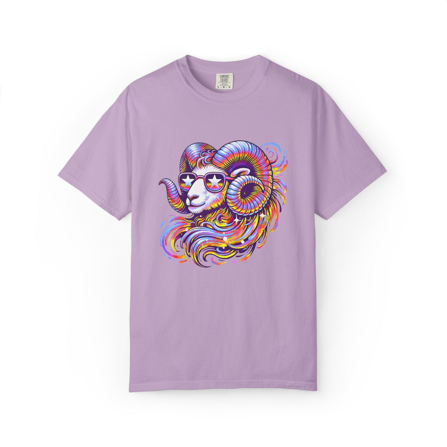 Psychedelic Aries Ram Tee – Retro Multicolor Zodiac Shirt