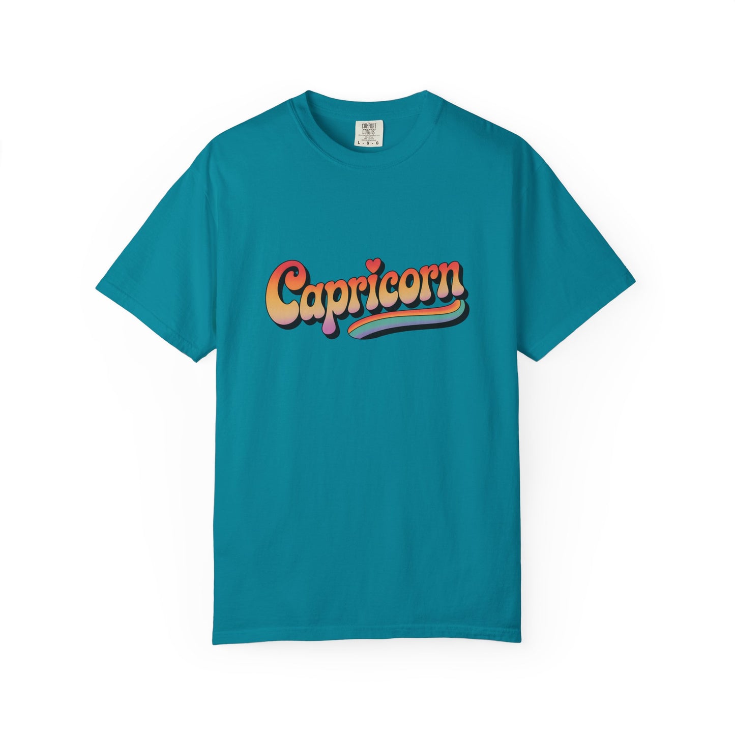 Capricorn – Retro Rainbow Groovy Zodiac Tee