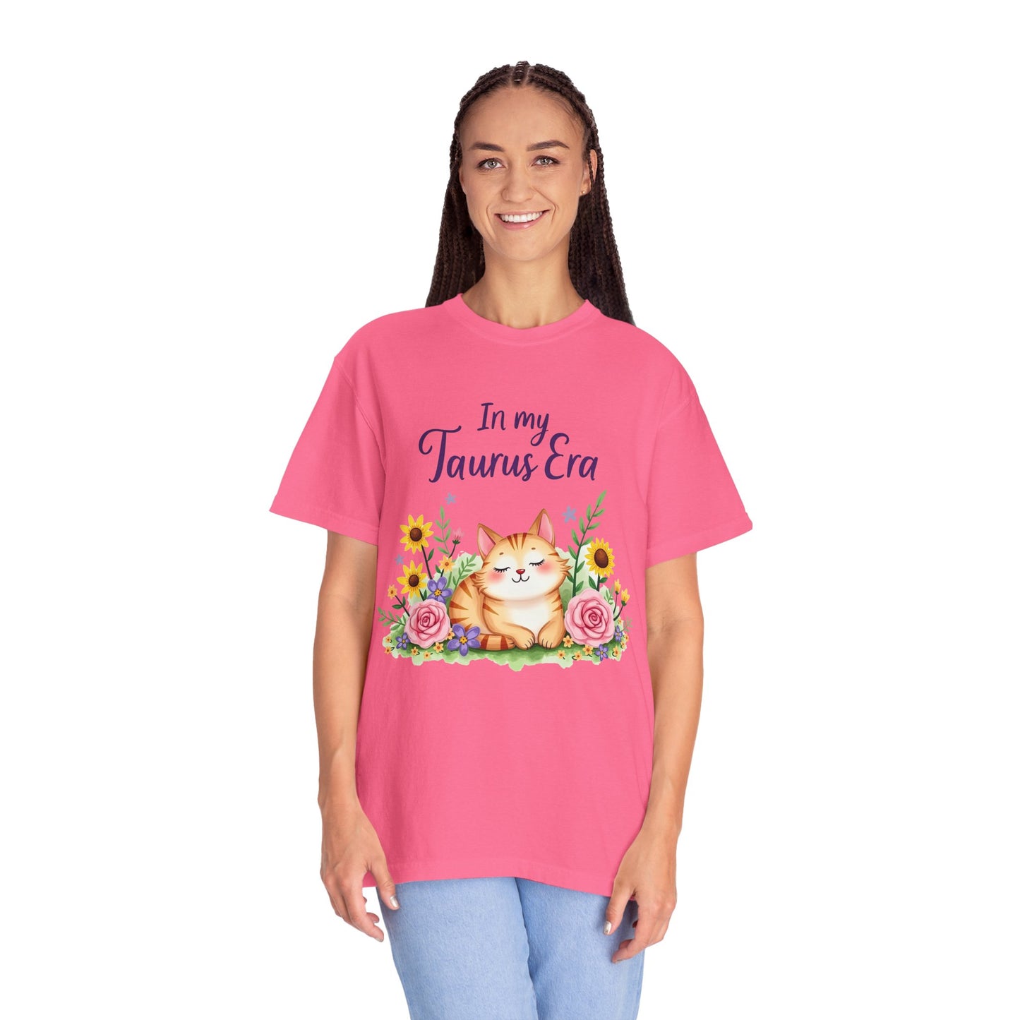 In My Taurus Era Tee – Colorful Zodiac Cat Shirt