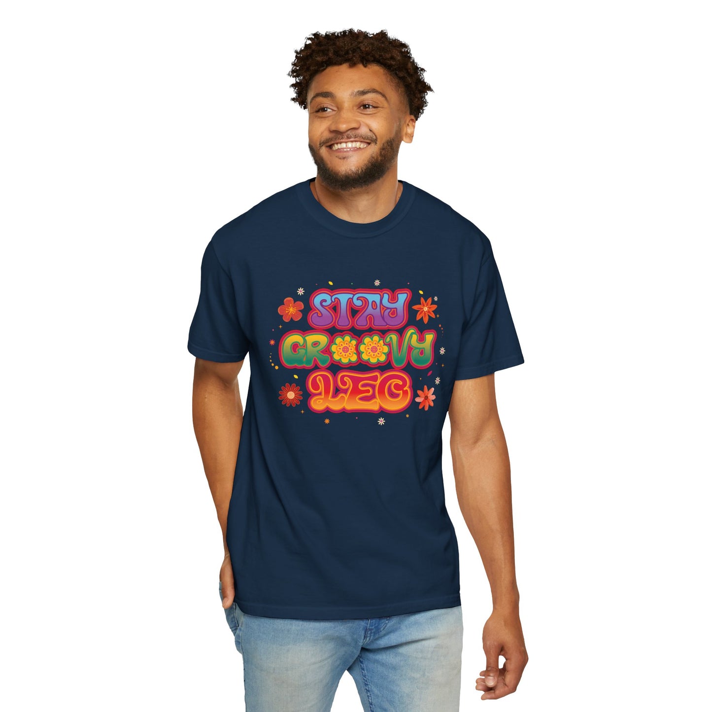 Stay Groovy Leo β Retro Zodiac Flower Power Tee