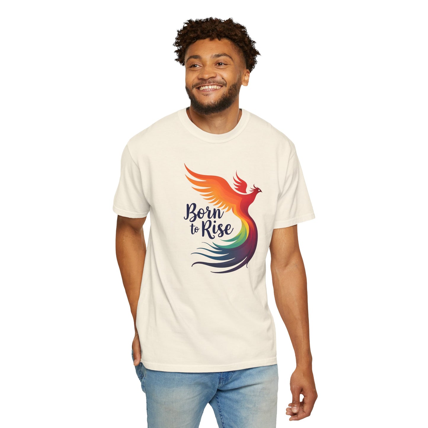 Born to Rise - Colorful Phoenix Affirmation Empowerment Tee