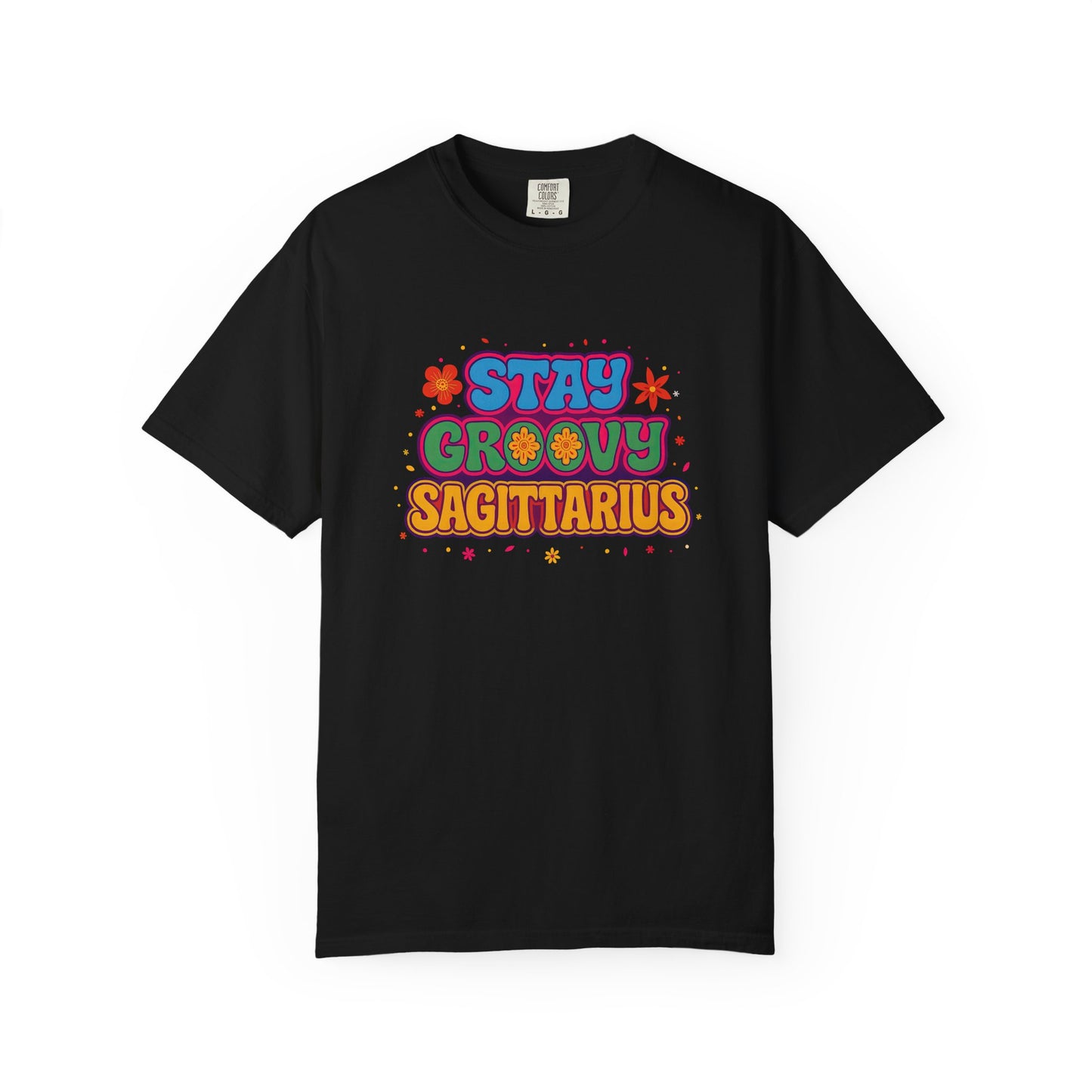 Stay Groovy Sagittarius – Retro Flower Power Zodiac Shirt
