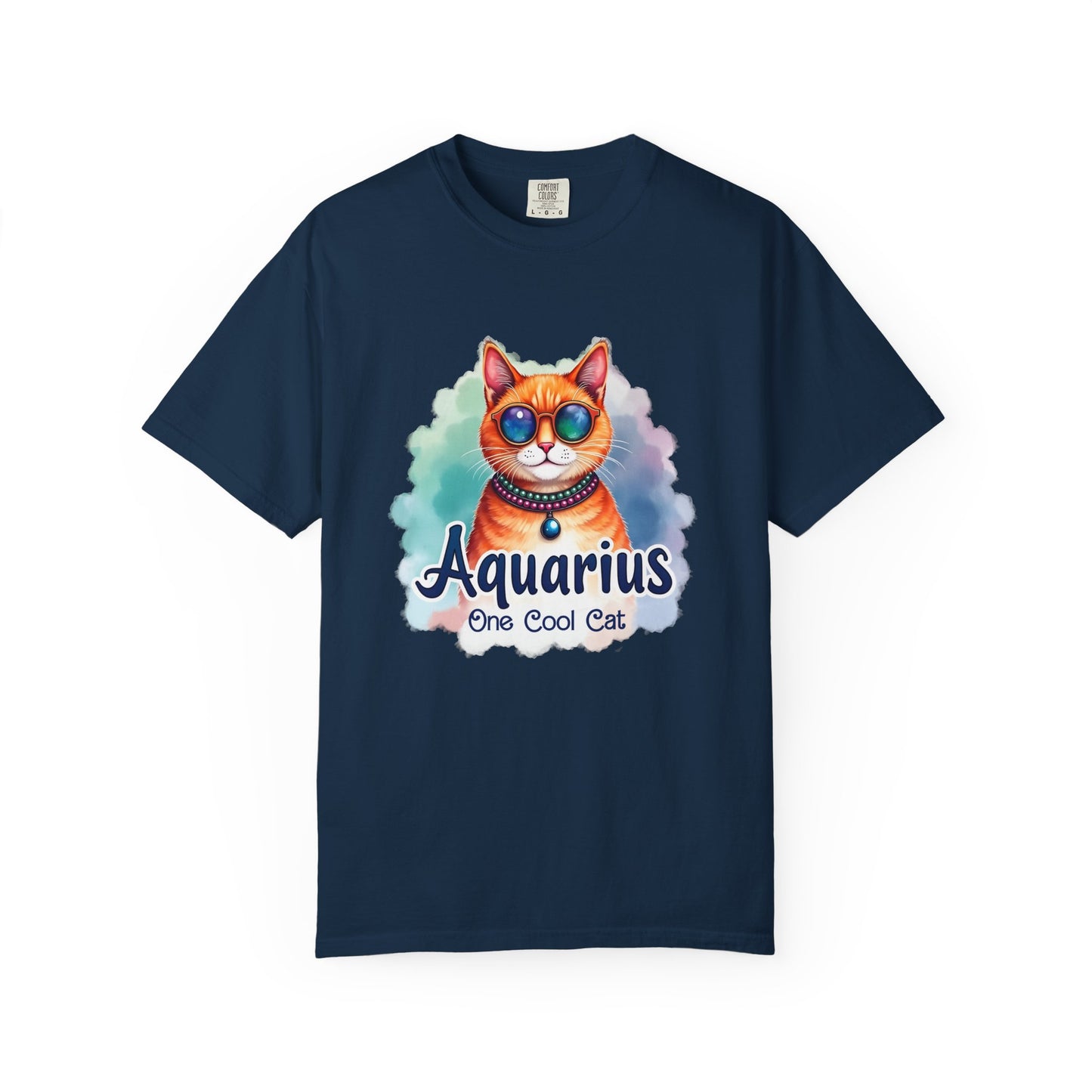 Aquarius One Cool Cat – Colorful Zodiac Shirt