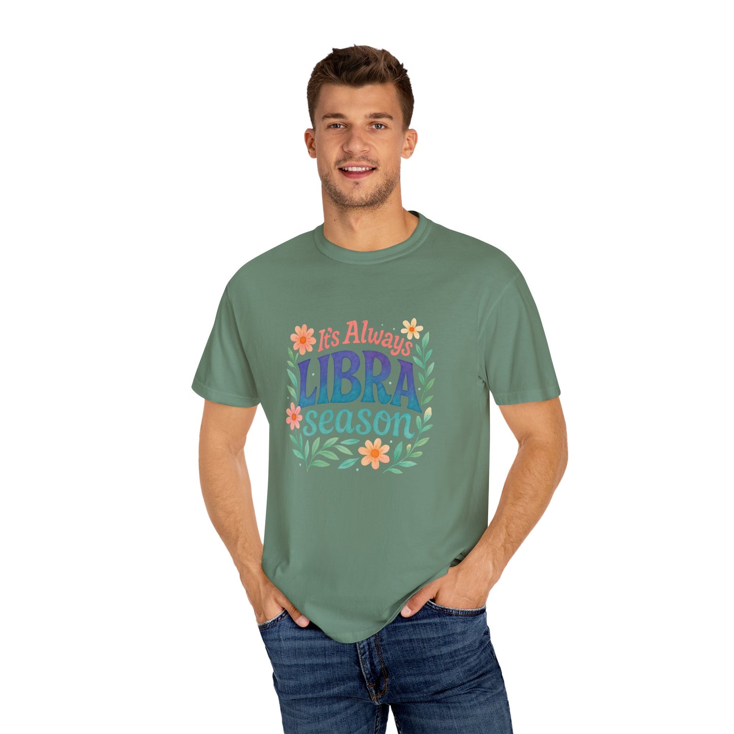 It's Always Libra Season – Floral Rainbow Zodiac Tee