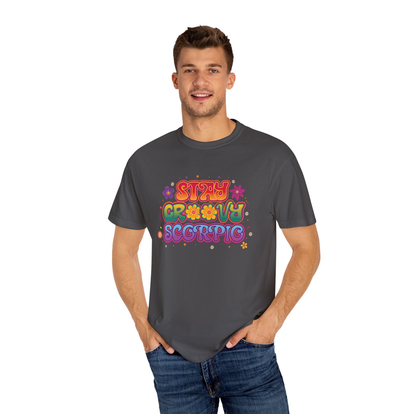 Stay Groovy Scorpio Tee – Groovy Flower Power Zodiac Shirt
