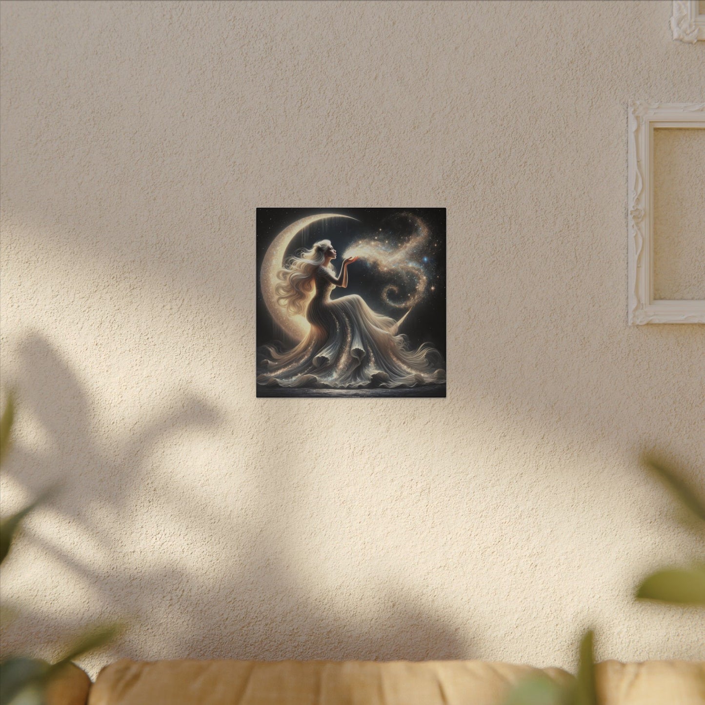 Stardust Wishes – Glamorous Moon Goddess Wall Art (Art Nouveau Inspired)