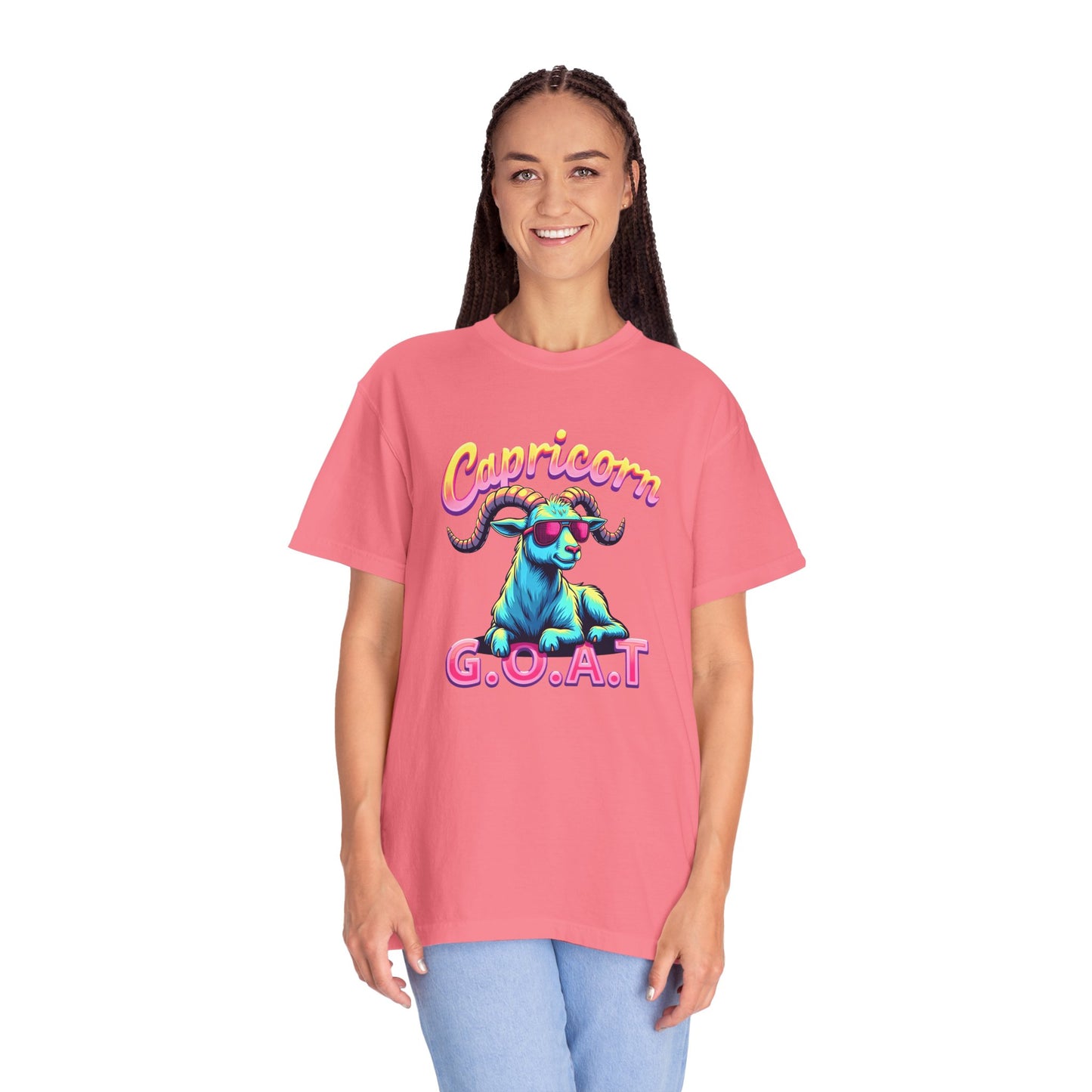 Capricorn G.O.A.T – Retro Neon Astrology Tee