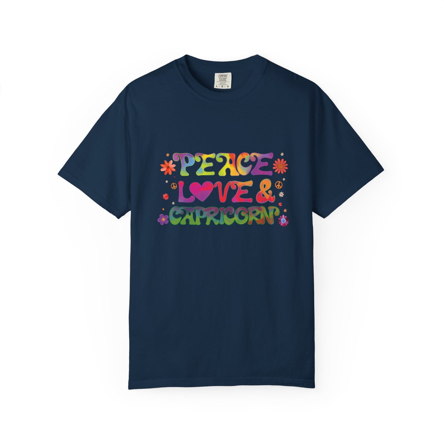 Peace Love & Capricorn β Groovy Hippie Zodiac Tee