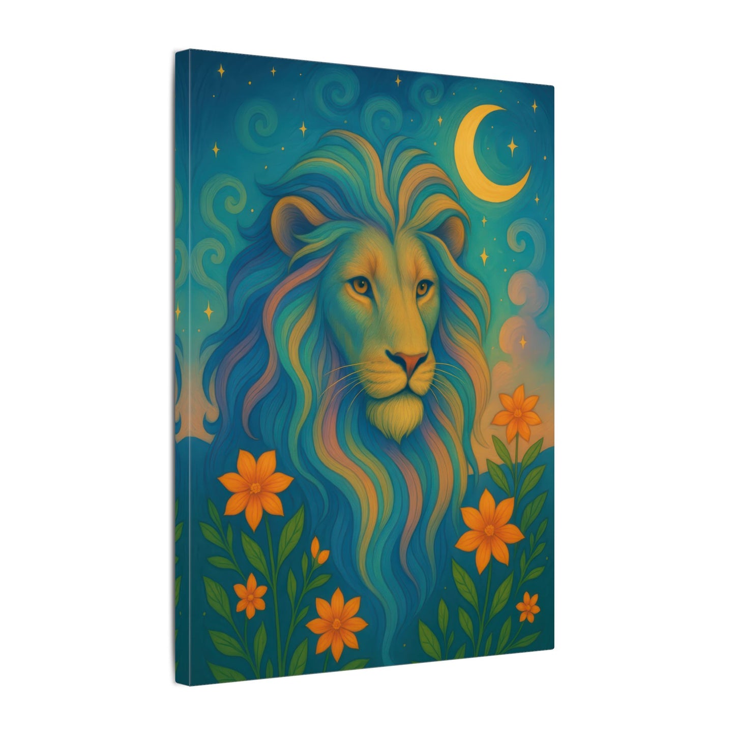 Starlit Lion – Regal Radiance Wall Art (Leo Inspired)