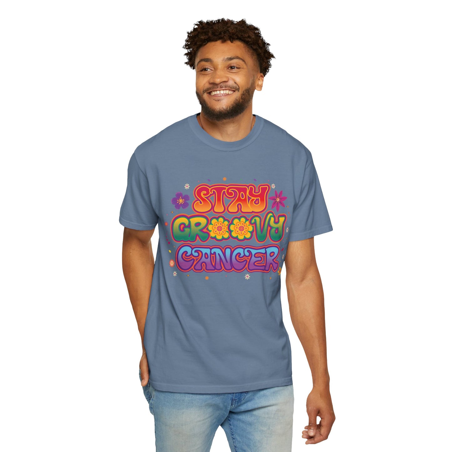 Stay Groovy Cancer Tee – Retro Colorful Zodiac Shirt