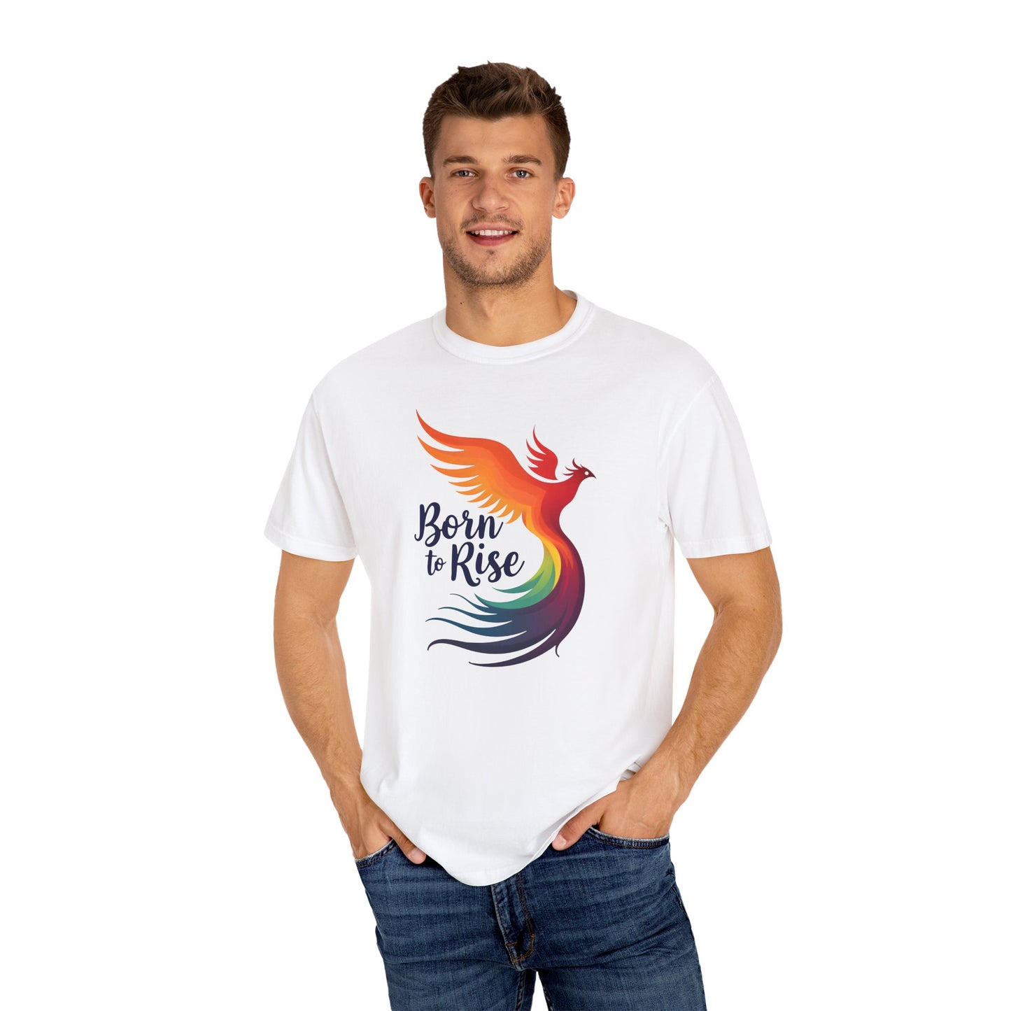 Born to Rise - Colorful Phoenix Affirmation Empowerment Tee