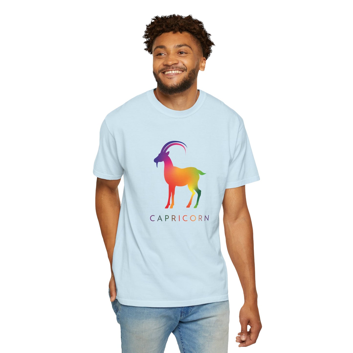 Capricorn β Rainbow Gradient Zodiac Goat Tee