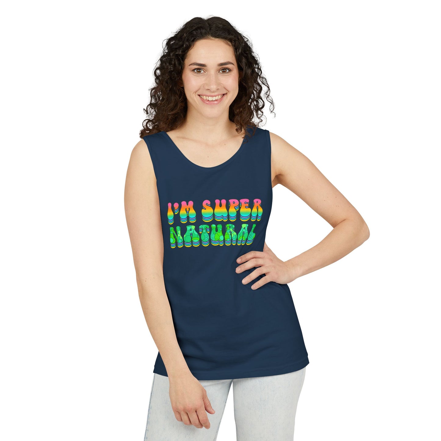 I'm Super Natural - Retro Affirmation virgo Tank Top (Unisex)