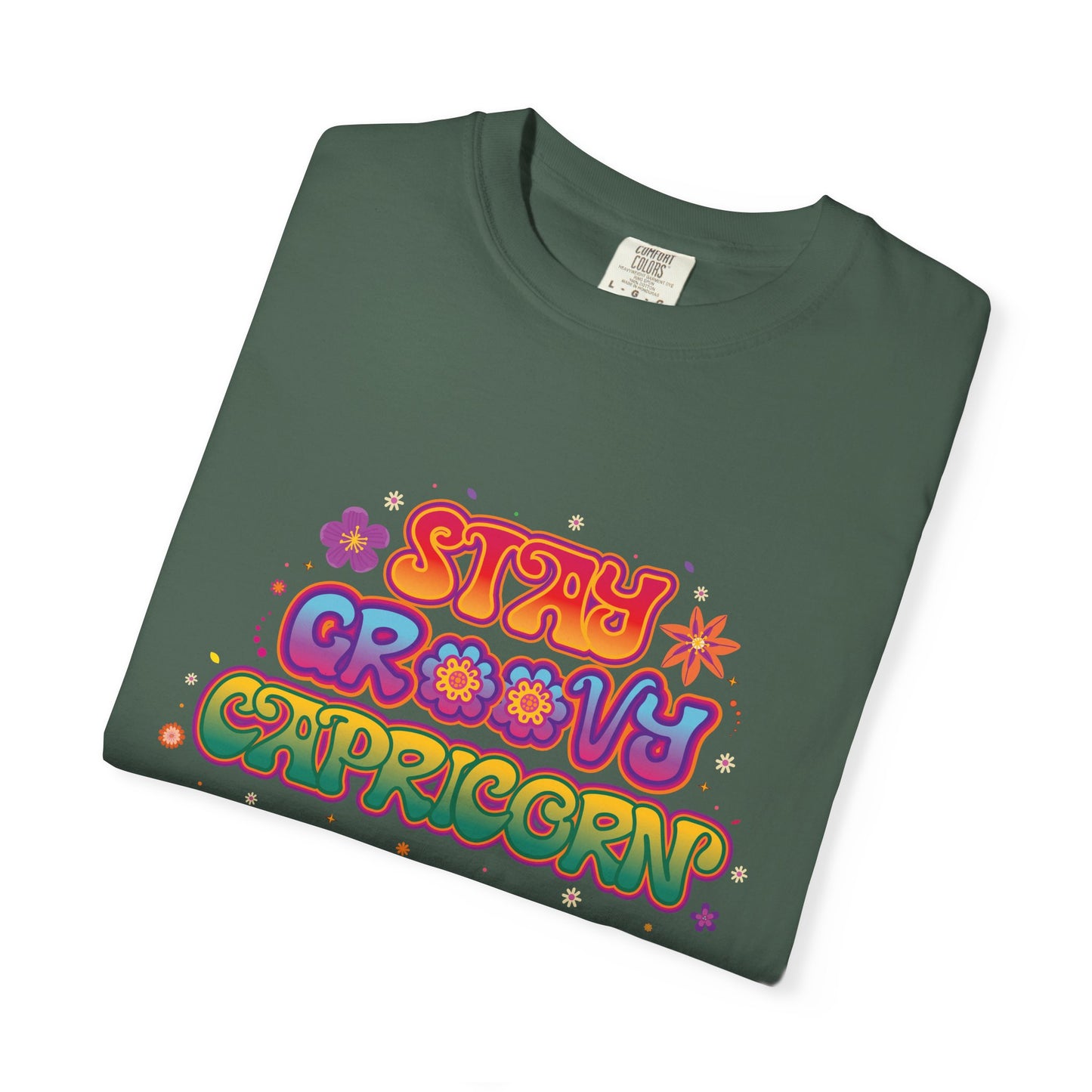 Stay Groovy Capricorn β Retro Flower Power Zodiac Tee