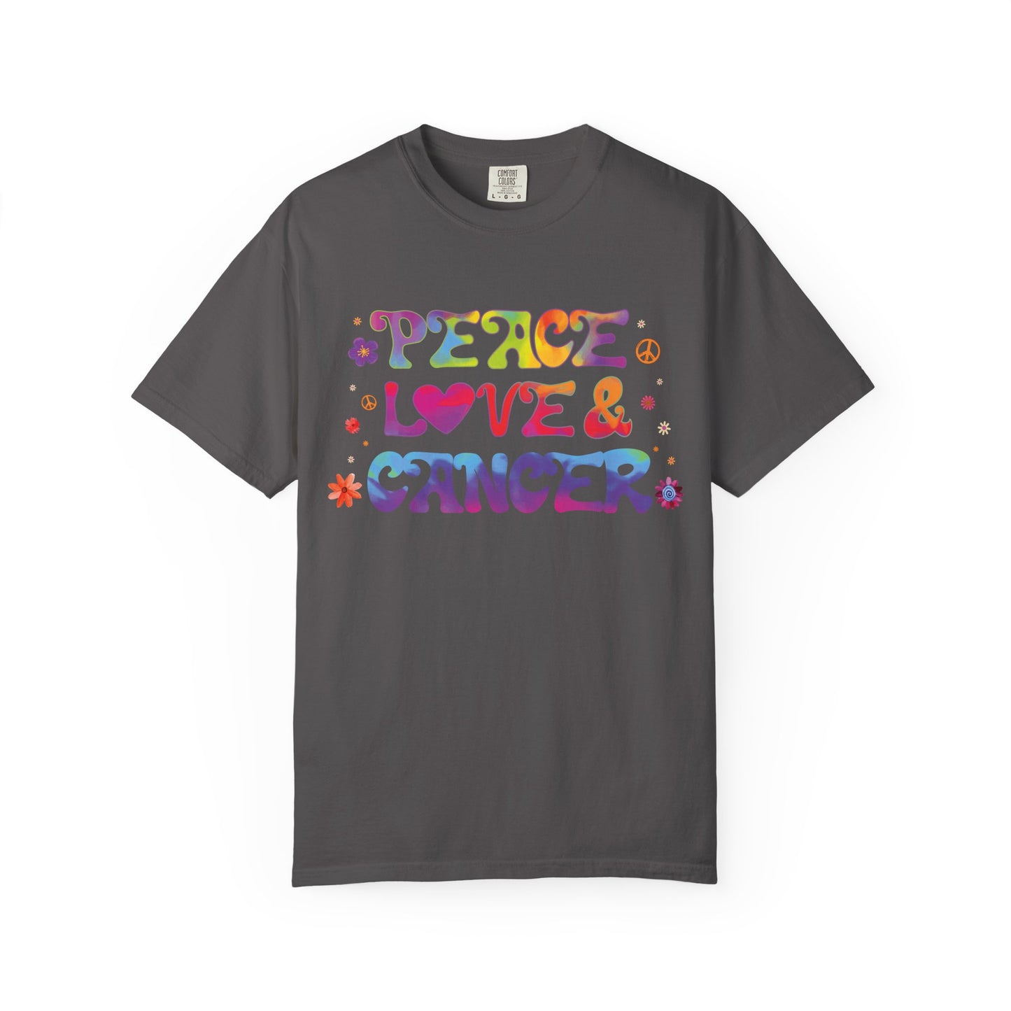 Peace Love & Cancer – Groovy Zodiac Retro Tee