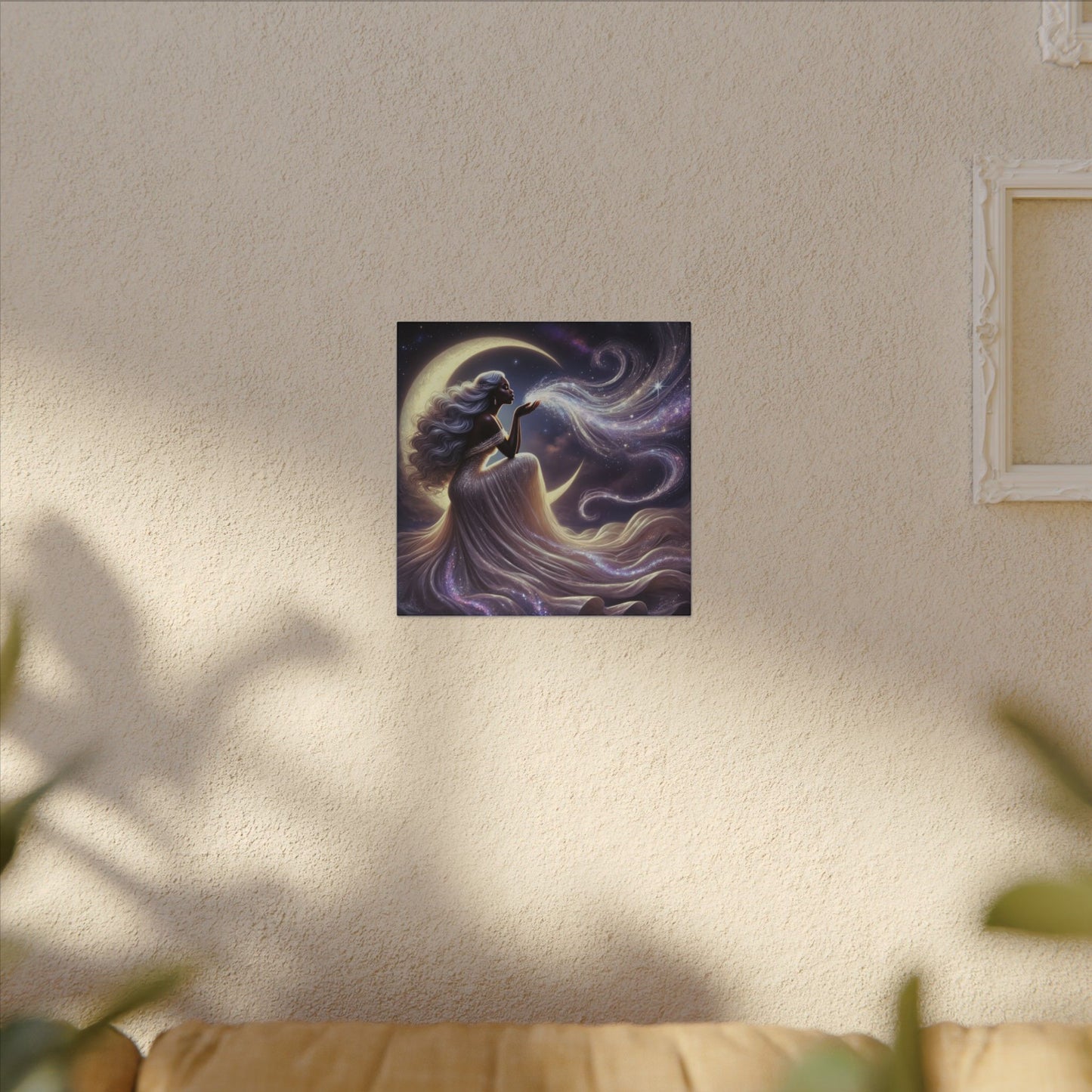 Stardust Wishes – Enchanted Moon Goddess Wall Art (Art Nouveau Inspired)