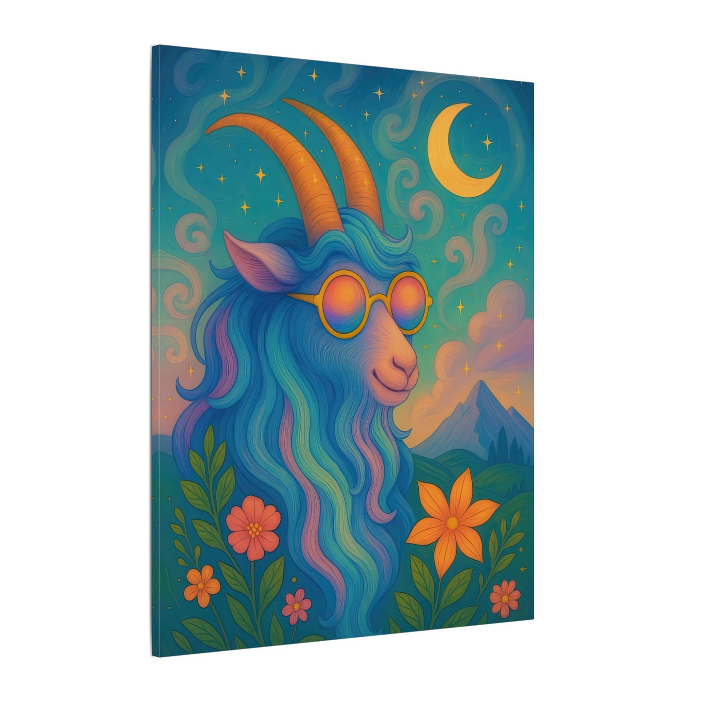 Capricorn Dreams – Radiant Retro Goat Wall Art