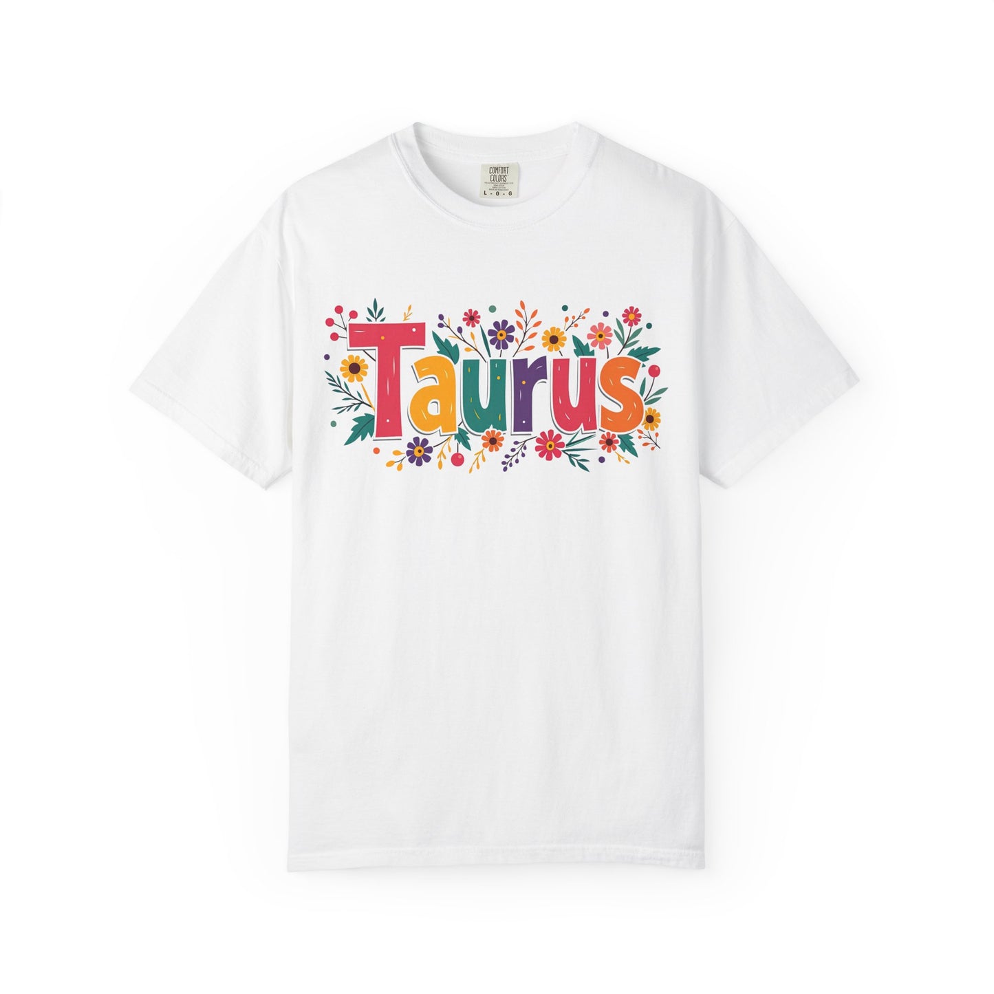 Taurus in Bloom – Colorful Floral Aesthetic Tee