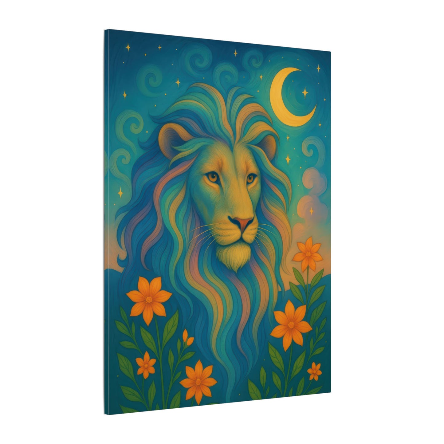 Starlit Lion – Regal Radiance Wall Art (Leo Inspired)