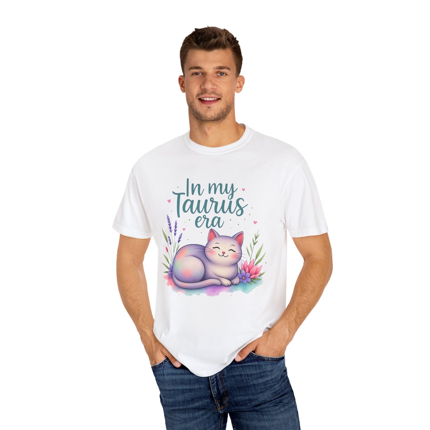 In My Taurus Era – Colorful Zodiac Cat Tee