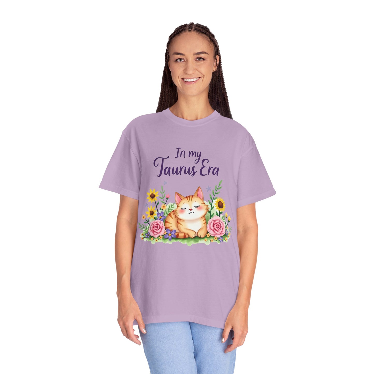 In My Taurus Era Tee – Colorful Zodiac Cat Shirt