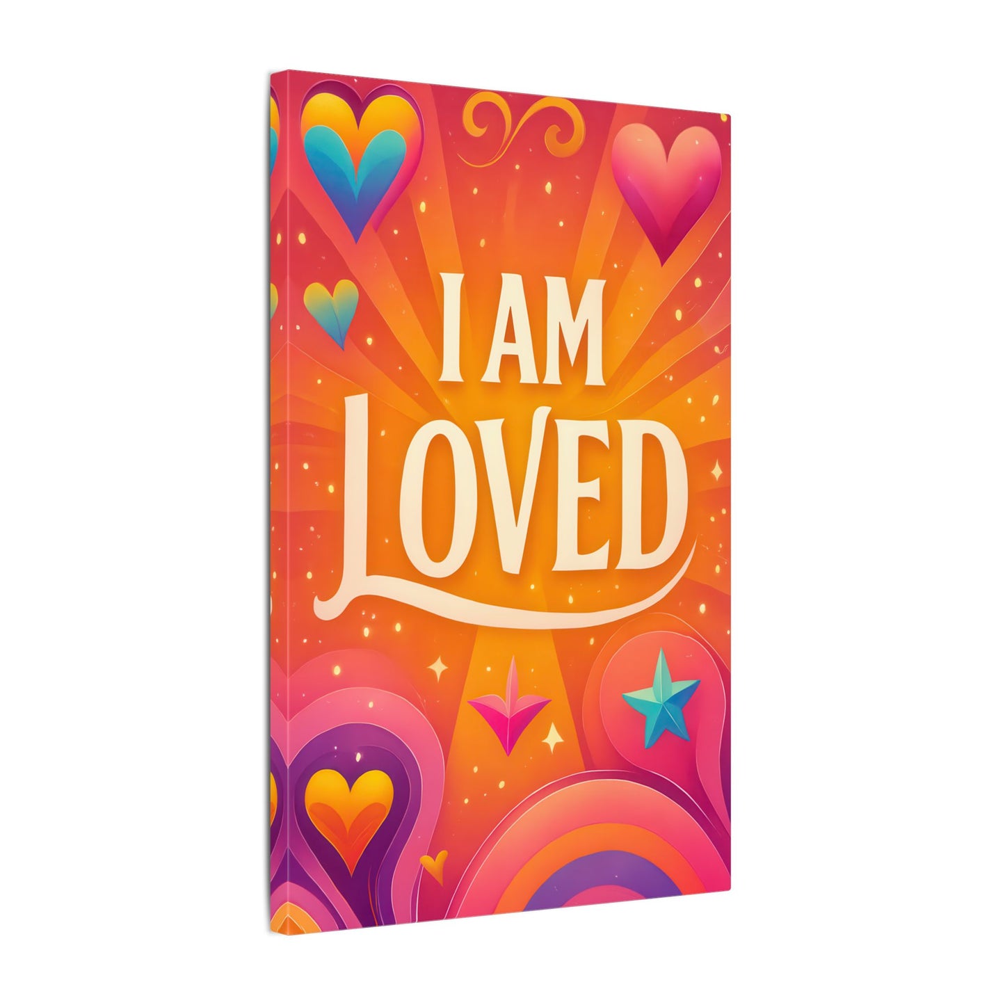 I AM LOVED – Colorful Affirmation Wall Art