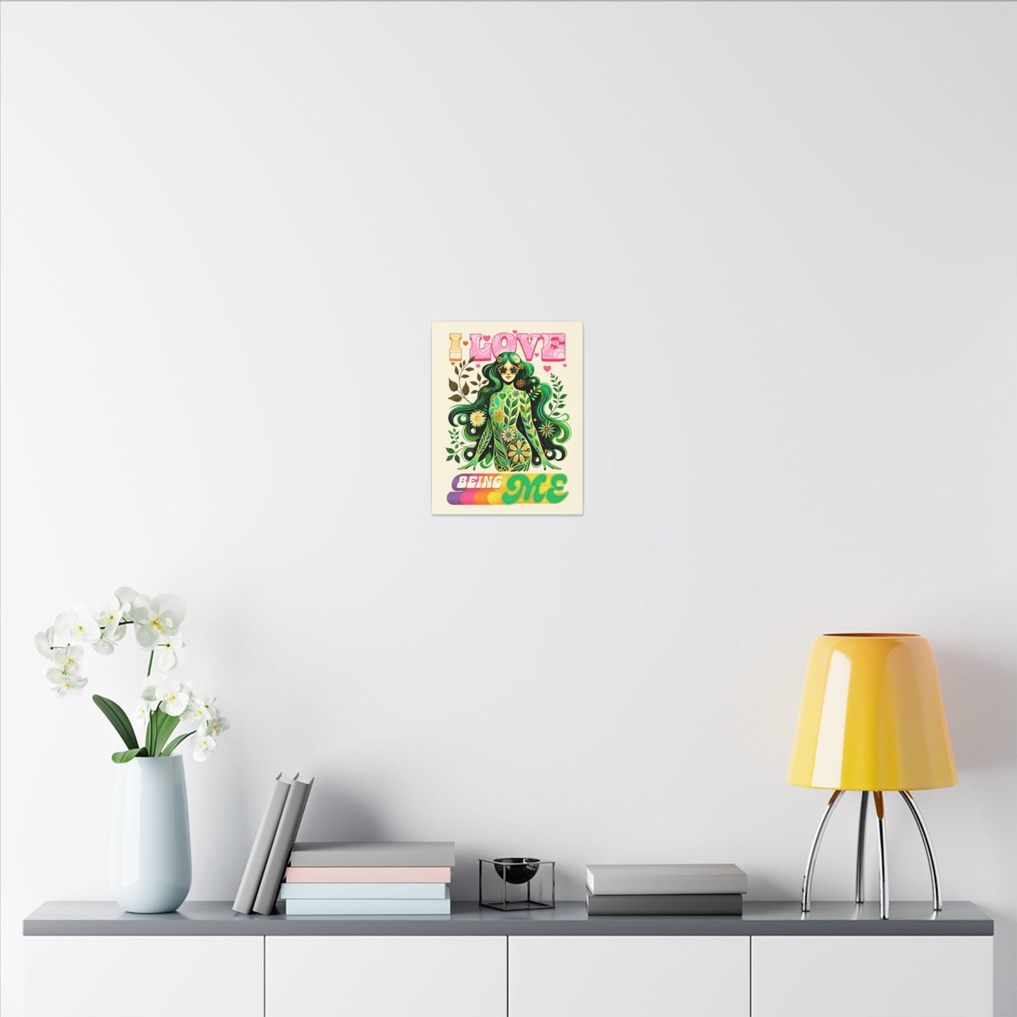 Mystical Retro Goddess Canvas Wall Art – Psychedelic Self-Love Botanical Design
