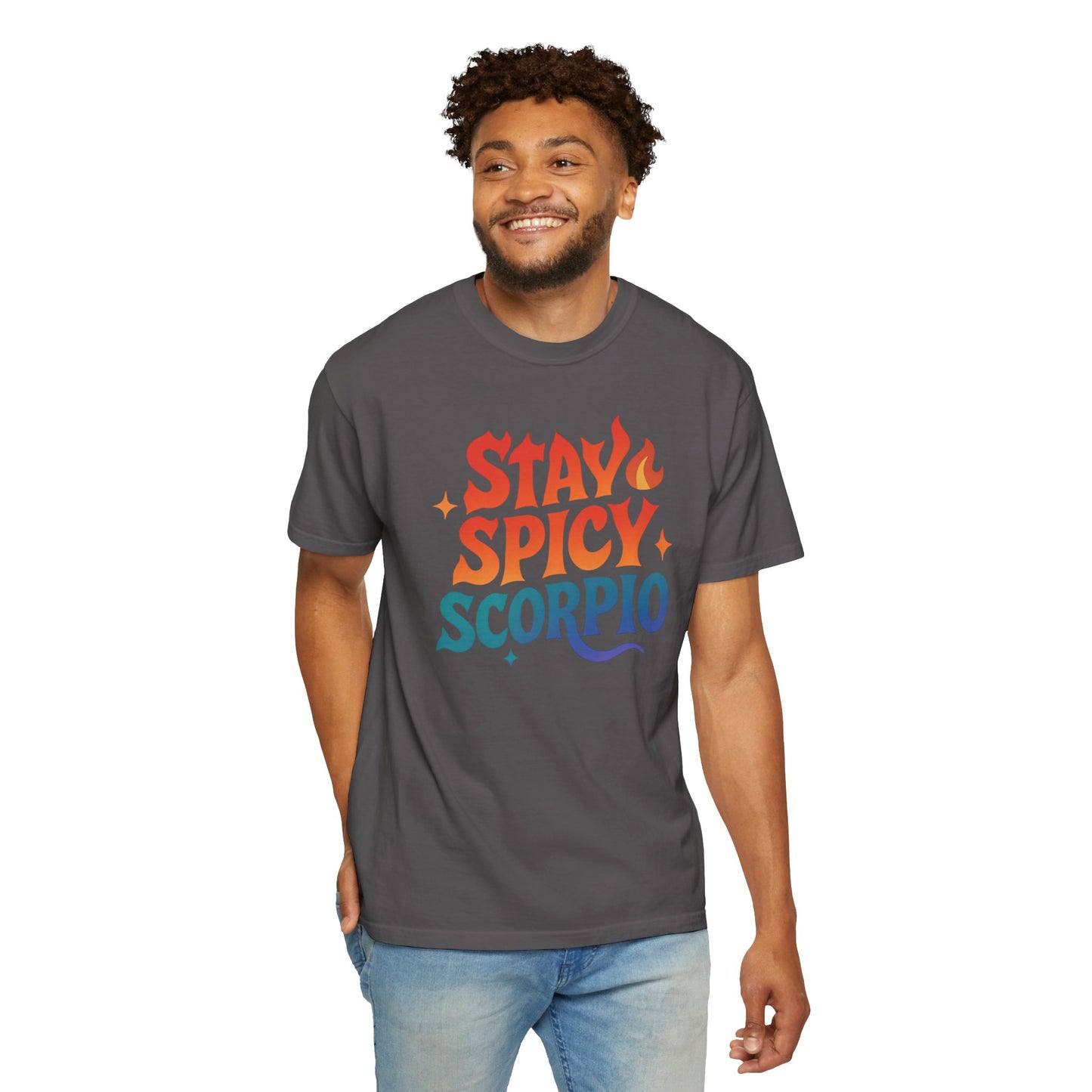 Stay Spicy Scorpio Tee – Colorful Zodiac Shirt