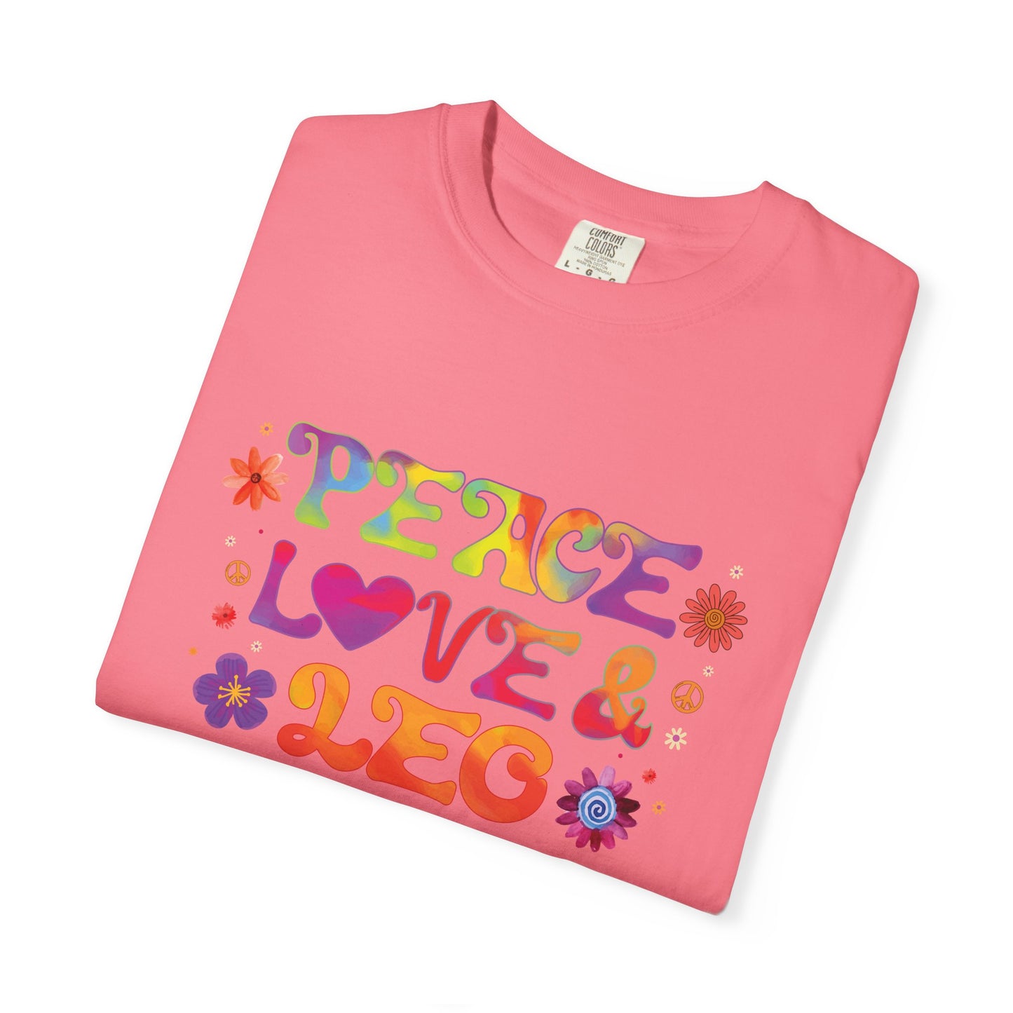 Peace Love & Leo - Retro Groovy Astrology Tee
