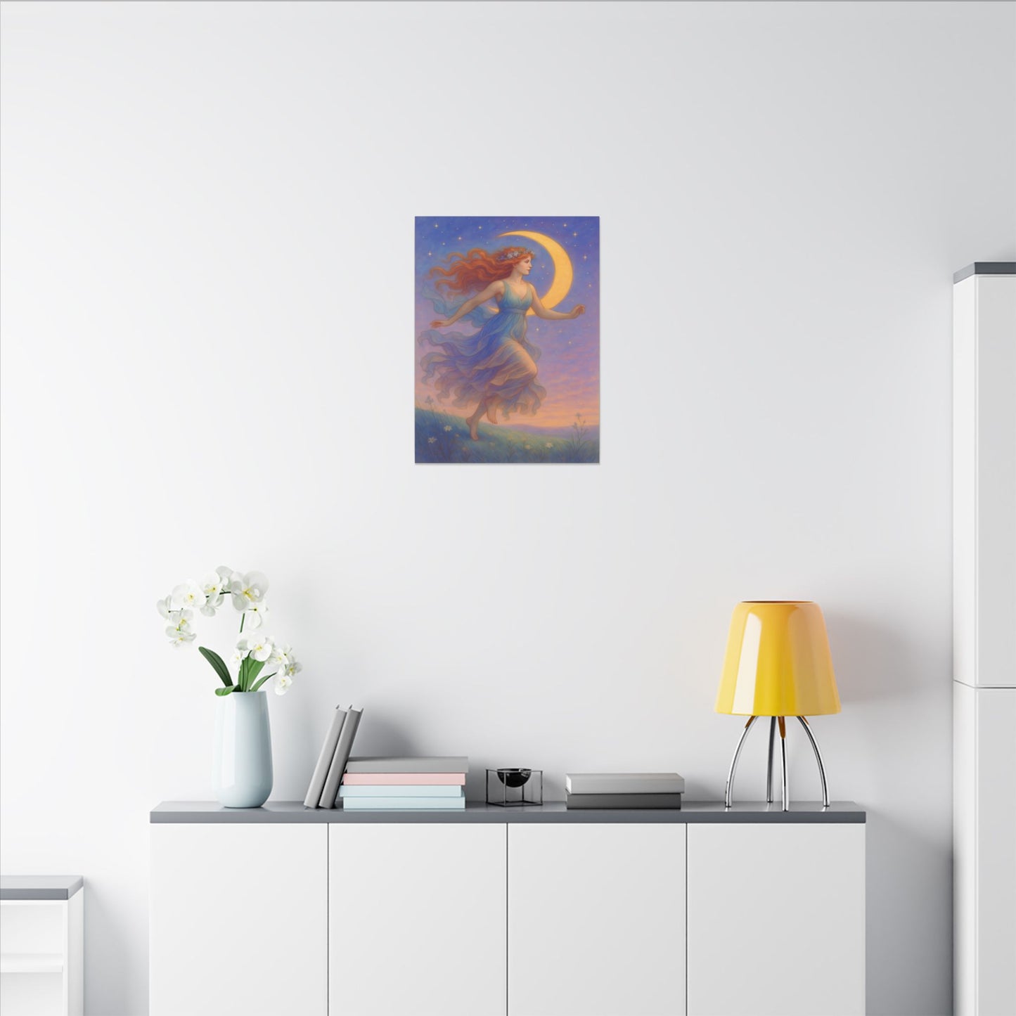 Free Spirit of the Moon – Celestial Goddess Wall Art (Art Nouveau inspired)